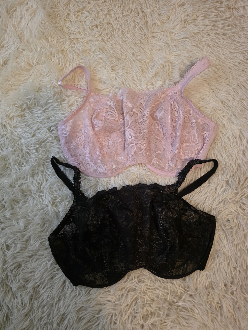 Lace Underwire Camisole Bra Set - Pink & Black